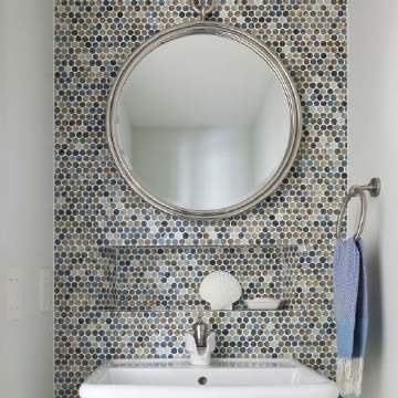 Tozen Penny Round Ahou Silk Bathroom [Design by Shazalynn Cavin Winfrey Photo by Angie Seckinger]