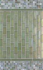 Mizumi 1 x 2 Brick Conifer Pearl, Agate Mini Mosaic Venezia Silk, Tomei Bar Farmington Green Natural