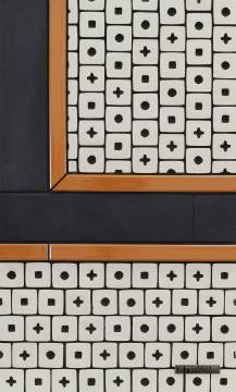 Shinju Silhouette Mosaic Kushi • Graphite 2 ½ x 9 ½ Black Iron • Ka-nu Liner Coral Reef 