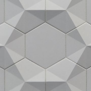 Contourz Fanfare Hex (4") and 4" Hex mix • Color: Grey Matter