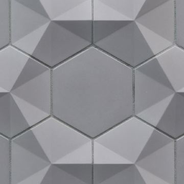 Contourz Fanfare Hex (4") and 4" Hex mix • Color: Steel