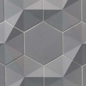 Contourz Fanfare Hex (4") and 4" Hex mix • Color: Stone Mountain