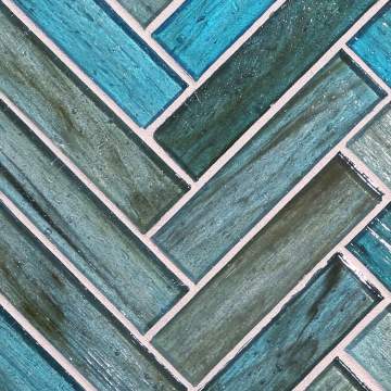 Haisen 1 x 4 Herringbone Teal Natural