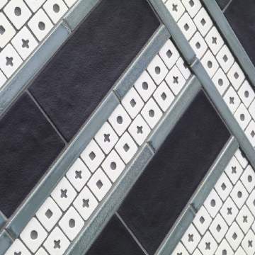 Graphite 3 ½ x 9 ½ Black Iron • Shinju Silhouette Mosaic Kamamoto