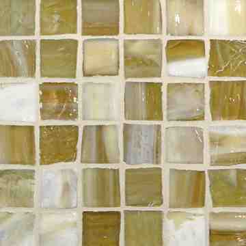 Marbleized 1 x 1 Mosaic / Color - Butterscotch Pearl