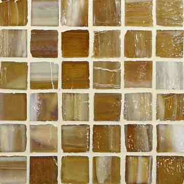 Marbleized 1 x 1 Mosaic / Color - Teak Pearl