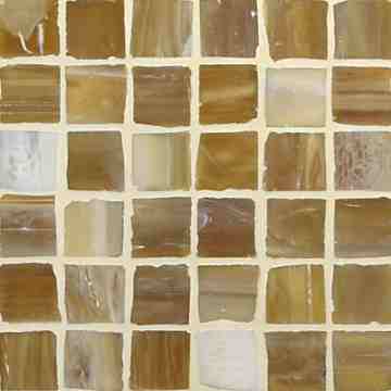 Marbleized 1 x 1 Mosaic / Color - Teak Silk