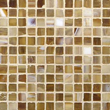 Marbleized ½ x ½ Mini Mosaic / Color - Teak Silk