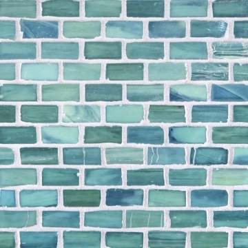 Marbleized ½ x 1 Mini Brick / Color - South Beach Pearl