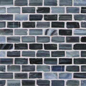 Marbleized ½ x 1 Mini Brick / Color - Storm Blue Pearl