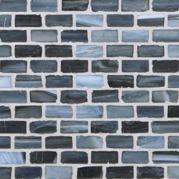 Marbleized ½ x 1 Mini Brick / Color - Storm Blue Silk