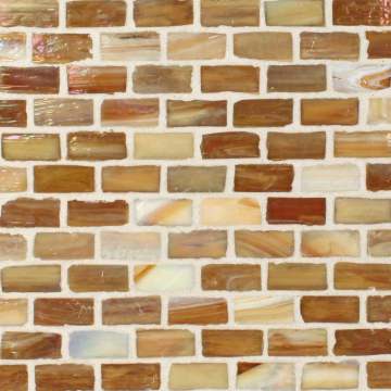 Marbleized ½ x 1 Mini Brick / Color - Teak Pearl