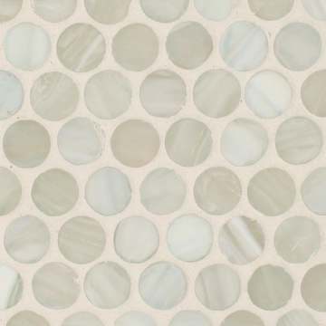 Marbleized Penny Round (¾) / Color - Ivory  Silk