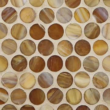 Marbleized Penny Round (¾) / Color - Teak Silk