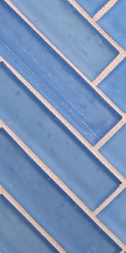 Mizumi 1 x 4 Herringbone / Color - French Blue Silk