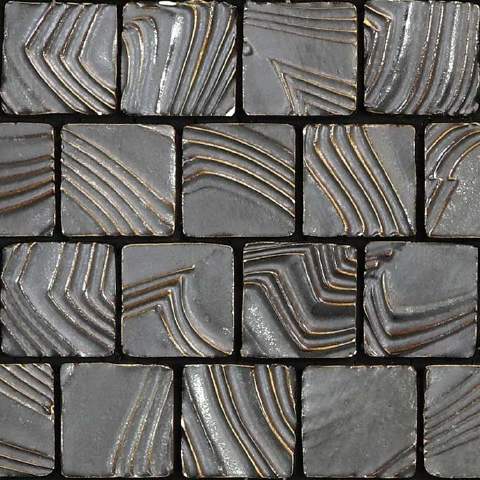 Namibia Dark Silver • Pattern shown Square Ripples 1.25 x 1.25"