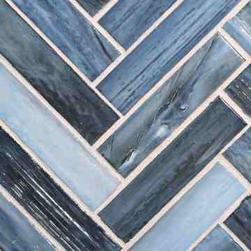 Shibui 1 x 4 Herringbone / Color - Sevres Blue Natural