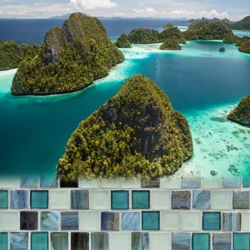 Tommy Bahama<sup>®</sup> 1 x 1 Offset Mosaic / Color - Raja Ampat